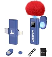 Linber Wireless Lavalier Microphone for iPhone & Android, A2 Magnetic Mic with AI Noise Cancellat...