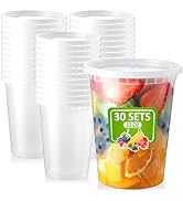 NEEBAKE 30 Set 32oz Deli-Containers-with-Lids, Airtight Food-Storage-Containers, Microwaveable & ...