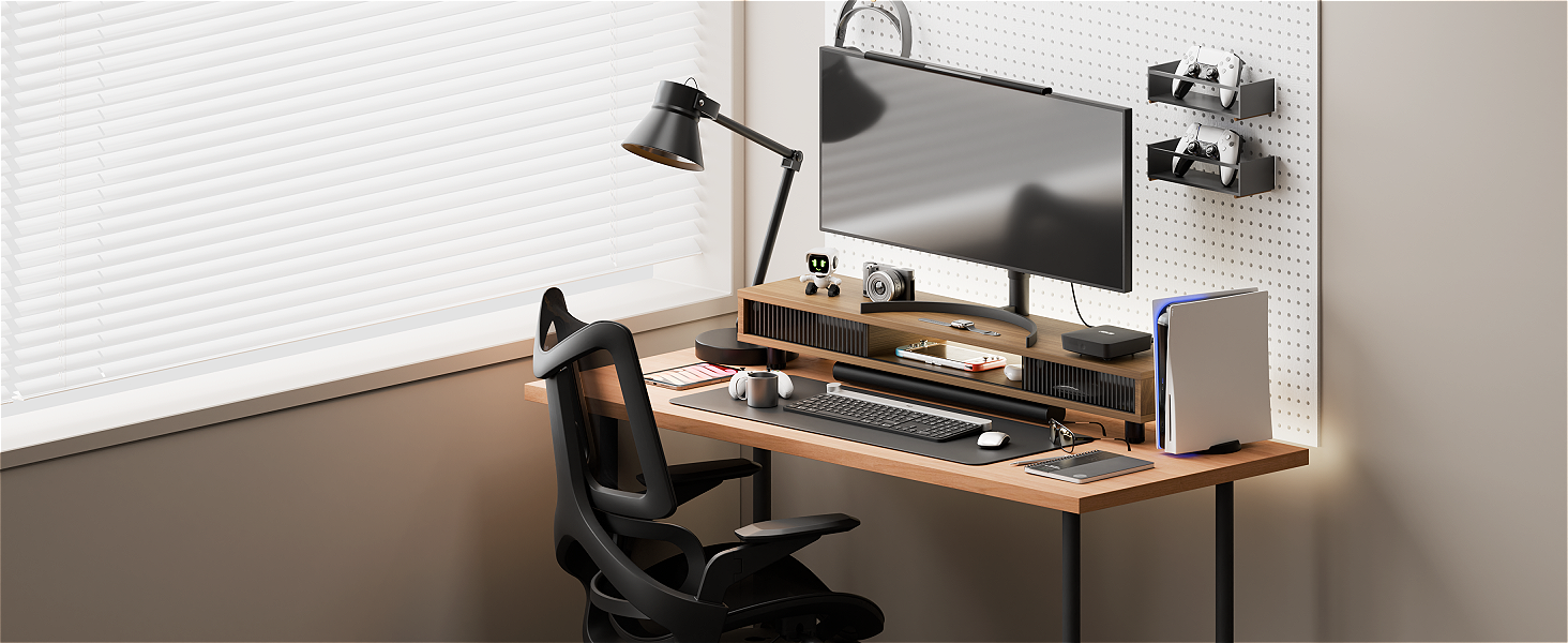 At longest 42.5inch wide, computer stand is big enough to support two monitors for work