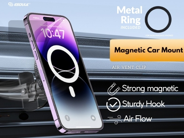 Magnetic car phone holder air vent mount for hands free driving cell phone automobile cradle