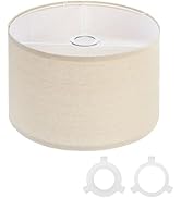 PATIKIL Drum Lamp Shades for Table Lamps 12"x12"x8" Linen Lampshade Easy Assembly Lamp Shade with...
