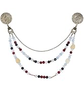 PH PandaHall Viking Brooch Cloak Clasp Apron Brooch Chains Golden Bead Chain 3-Layered Cloak Clas...