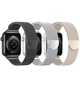 BELONGME 3 Pack Mesh Loop Compatible with Apple Watch Band 38mm 40mm 41mm 42mm 44mm 45mm 49mm Ser...