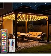 LitHome 10.5 x 10.5FT Christmas Net Lights Outdoor, 35 Colors Changing 288 LED Christmas Net Ligh...