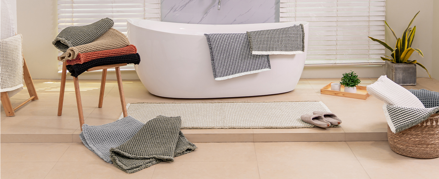waffle bathroom rug