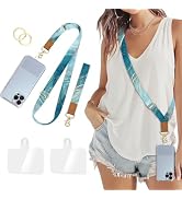 Piefly Phone Lanyard Crossbody Wrist Strap, Green Marble Cell Phone Lanyards for Around the Neck ...