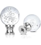 2 Pieces Crystal Finial Decorative Top Accessories Cap Knob,1/4-27 Screw Topper Clear Finial With...