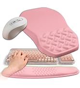 Gleamtide 2-in-1 Ergonomic Set, Wave Keyboard Wrist Rest and Massage Slope Mouse Pad Wrist Suppor...