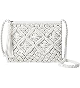 Sightor Beach Crossbody Bag for Women Summer Boho Handbag Vacation Crochet Woven Bag