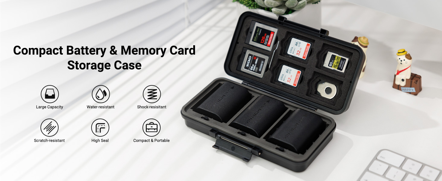 Multi-Function Camera Battery Memory Card Storage Case
