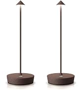 SAKRINGT 2 Pack Cordless Table Lamps Rechargeable, 6000mAh Battery Operated Waterproof Stepless D...