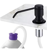 Gagal Soap Dispenser (Matte Black) and Extension Tube Kit for Kitchen Sink, Complete Brass Pump w...