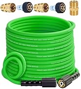 TOOLCY Flexible Pressure Washer Hose 50FT, 1/4 in. x 3300 PSI Kink Resistant Power Washer Hose wi...