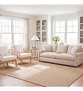 SAFAVIEH Area Rug 8x10 - Natural Fiber Collection - Large - Maize & Linen Color, Sisal, Woven Des...