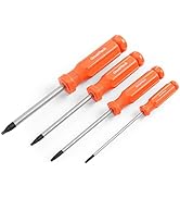 GreatNeck 73731 4-PC Square Screwdriver Set, Chrome Vanadium Steel Screw Driver Set, Magnetized T...