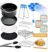 8 inch Air Fryer Accessories with Recipe Cookbook, Compatiblefor 5.3 QT-5.8 QT and Larger Size Ai...