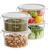 Irosiy 4 Pcs Dough Buckets with Lids, 2 Qt Standard Dough-Rising Bucket with Measurements, Round ...