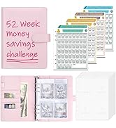 Antner 52 Week Money Saving Challenge Binder with Cash Envelopes for Budgeting, A5 Budget Binder ...
