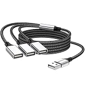 MOGOOD USB Splitter Y Cable 6FT,USB 1 Male to 3 Female Extension Cord Connector,USB Y Splitter US...