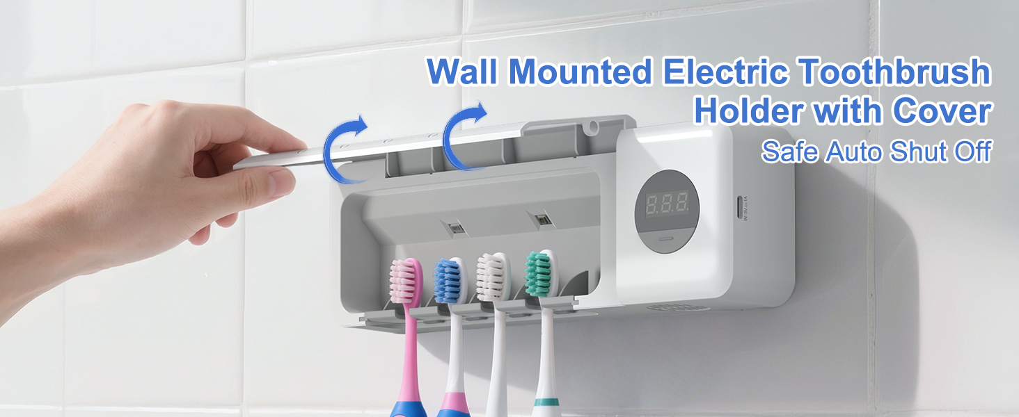 wall mounted toothbrush holders with cover