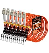 VANDESAIL 6 Pack LC to ST OM1 Fiber Optic Patch Cable 1M(3FT), Duplex MMF Jumper Cord 62.5/125µm,...