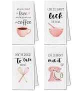 ChissNook Funny Kitchen Towels, Gifts for Bakers Baking Lovers Dish Tea Coffee Towels Drying Clot...