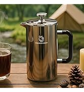 TOMAKEIT 1L/34 Oz French Press Coffee Maker,304 Stainless Steel Coffee Press,Durable & Easy Clean...