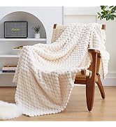 EXQ Home Fleece Throw Blanket for Couch or Bed - 3D Imitation Turtle Shell Jacquard Decorative Bl...