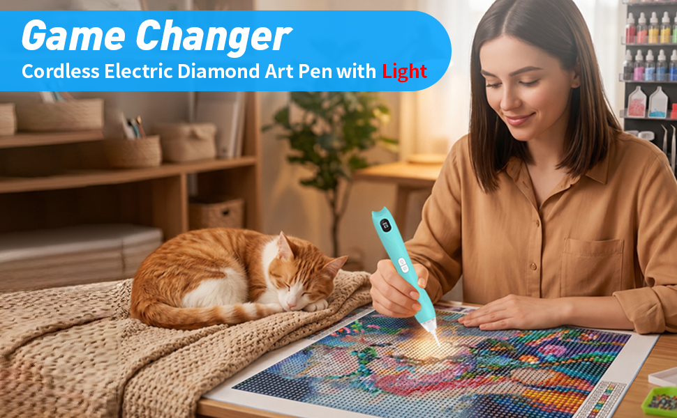 Electric Diamond Art Pens with Light