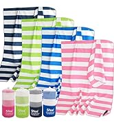 Sfee 2 in 1 Microfiber Beach Towel, Quick Dry Towel Camping Towel Travel Towel Super Absorbent Co...