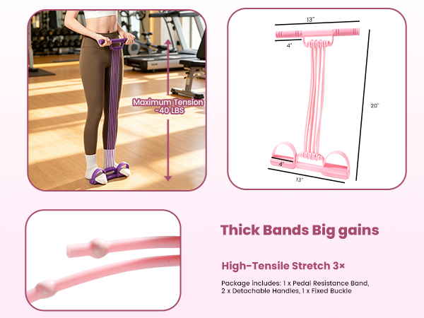 pedal resistance band with handle