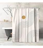 Americanflat 71x74 Boho Shower Curtain - 100% Polyester Shower Curtain with 12 Hooks - Shower Cur...