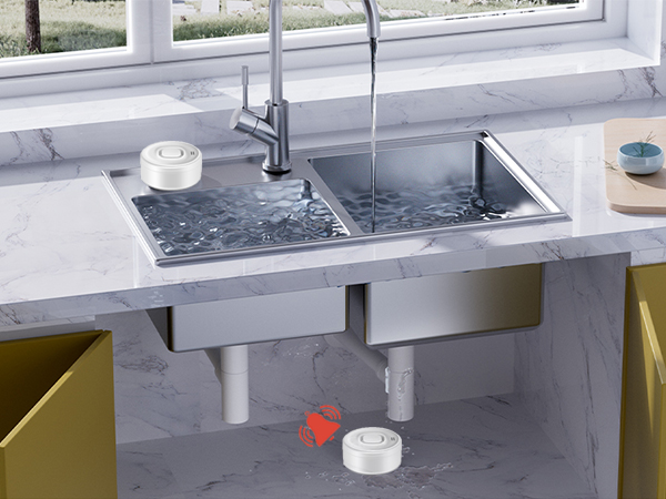 Smart Water Sensor with 100dB Adjustable Alarm, Suit for Home and Basement