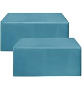 HolidayIdeas Fitted Table Covers for 6 Foot Tables - 72 x 30 Inch - 2 Pack Rectangle Teal Table C...