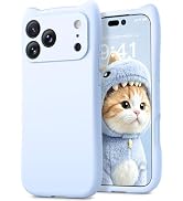GolbinBox for iPhone 17 Pro Max Case with Cute Cat Ears, Baby Blue | Compatible with MagSafe, Cam...