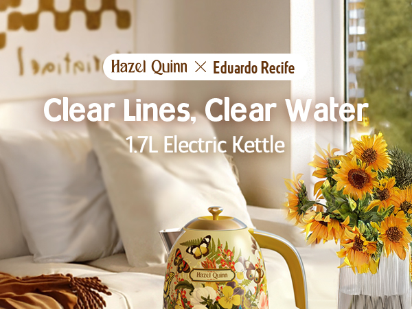 Hazel Quinn 1.7L Floral Printed Electric Kettle