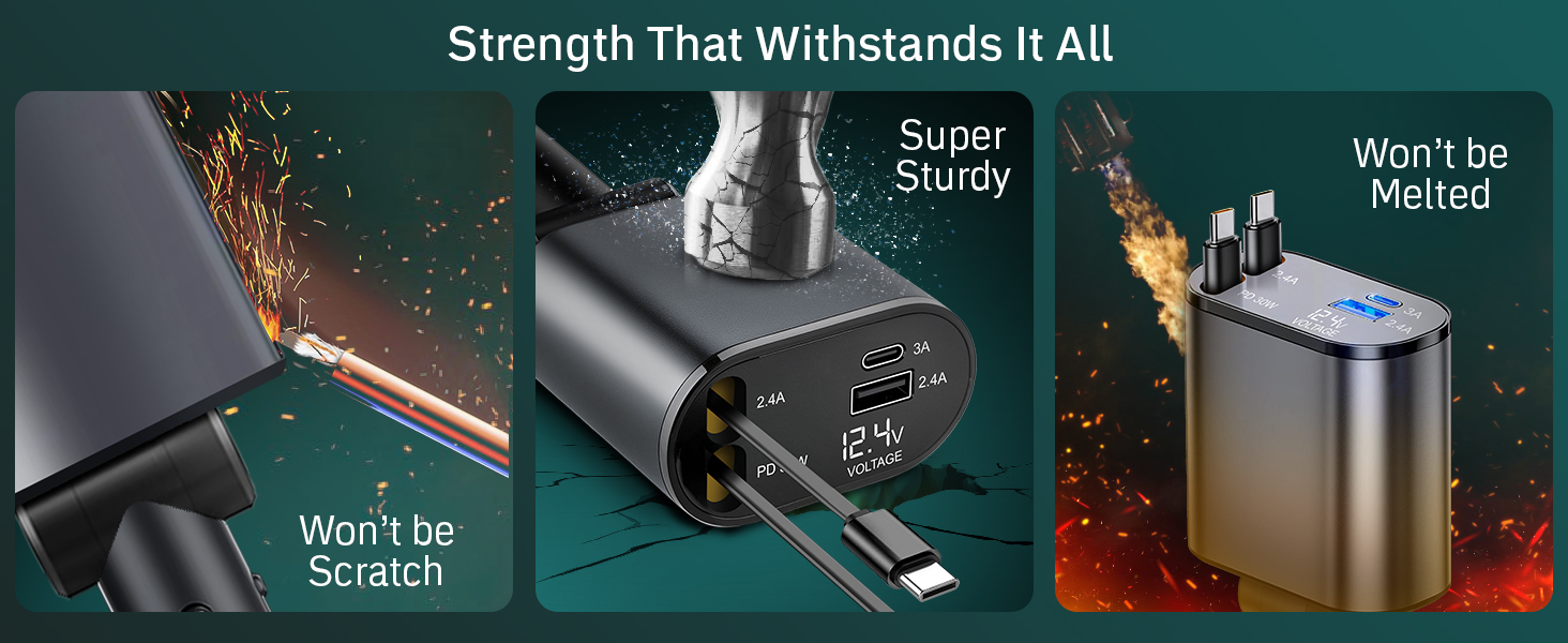 4 in 1 car charger retractable car phone charger cargadores para carros de teléfonos