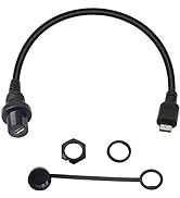 GELRHONR Short Micro USB Extension Cable,5 Pin USB Male to Female Car Flush Mount Dash Waterproof...