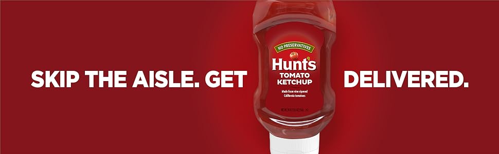 Get Hunt’s tomato ketchup squeeze bottles delivered.