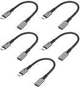 USB C Extension Cable 1 Feet 5Pack, Type C Extender Cord USB 3.1(10Gbps) Male to Female Extension...