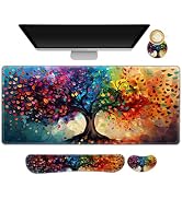 NXZGO Large Gaming Mouse Pad Set, 4 in 1 Ergonomics Keyboard Desk Mat with Memory Foam Wrist Rest...