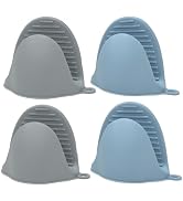 AORTDES Silicone Kitchen Oven Mitts Set, Finger Protector Cooking Pinch Grips Pot Holder Toaster ...