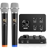 voijump Wireless Microphone Karaoke Mixer System, Dual Handheld Wireless Microphone for Karaoke, ...