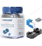 Intellinet Cat6 Keystone Jack with Punch-Down Stand –25 Pack - UL Listed – RJ45 Female Modular UT...