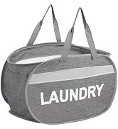 Collapsible Laundry Baskets, Foldable Clothes Hamper with Reinforced Handles, Sturdy Pop Up Hampe...