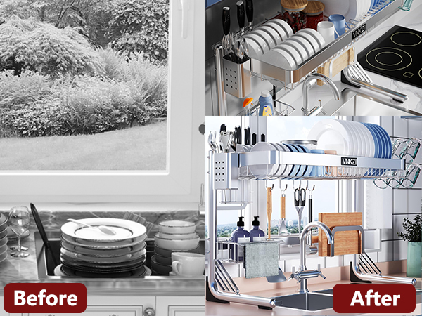 OVER SINK DISH RACK-SILVER
