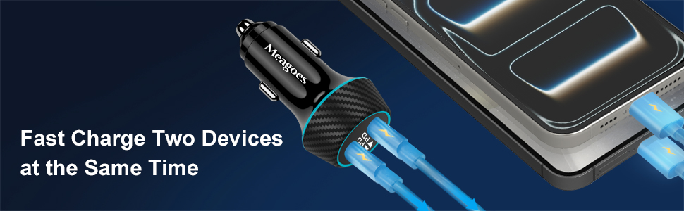 two pack type c car charger adapter rapid charging samsung and iphone and google phone