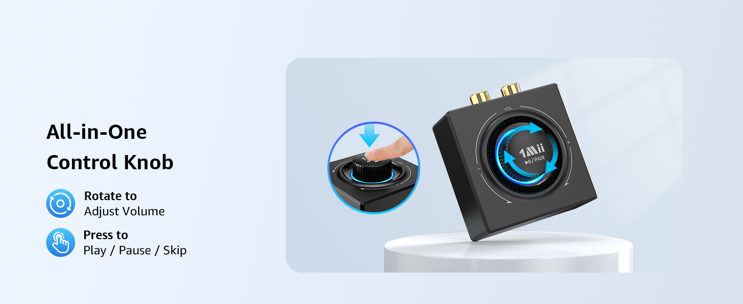 Bluetooh Audio Receiver with Multi-Function Button