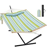 Homgava Two Person Hammock with Stand for Outside Heavy Duty, Outdoor Patio Hammock with Portable...