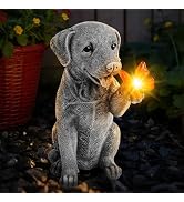 Solar Garden Statues Outdoor Decor, Garden Decor Dog Statue for Yard, Patio, Lawn Outside, Ideal ...